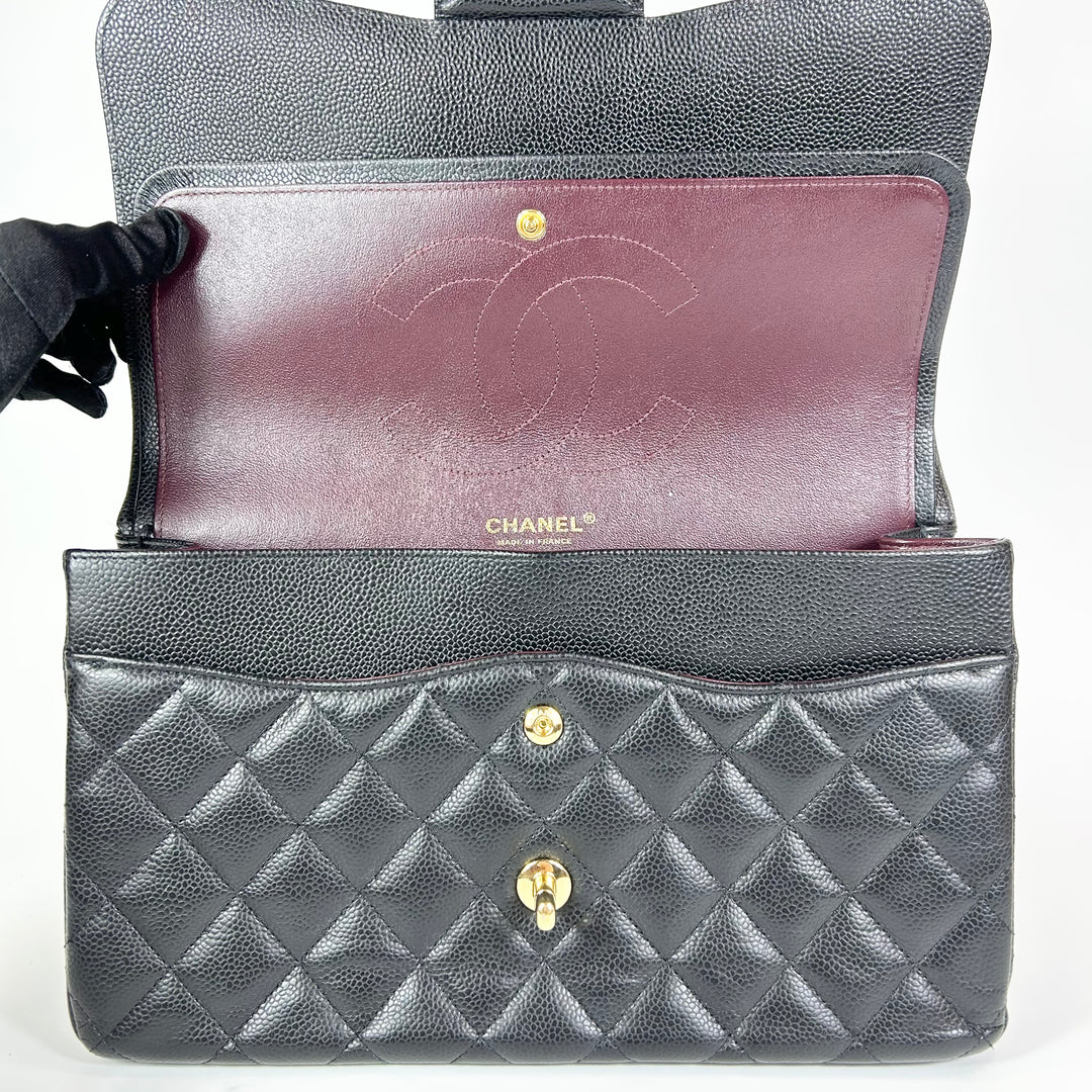 Chanel Jumbo Caviar Double Flap Bag Black