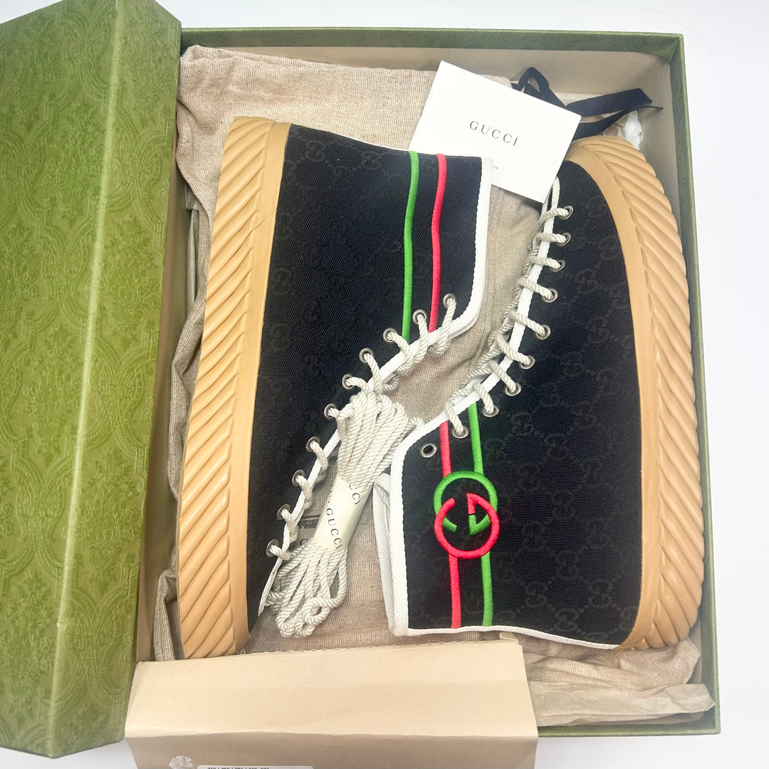 Gucci Interlocking G Canvas High Top Sneaker - Men’s 10.5