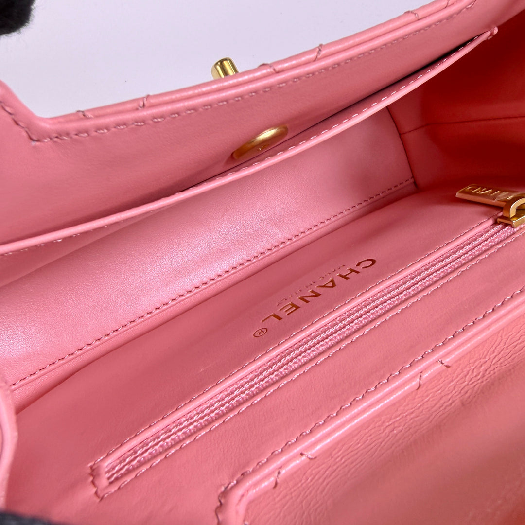 Chanel Quilted Aged Calfskin Mini Kelly Shopper