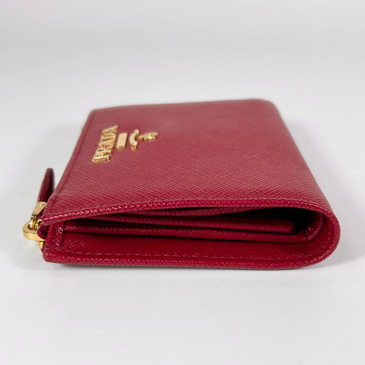 Prada Saffiano Compact Zip Wallet