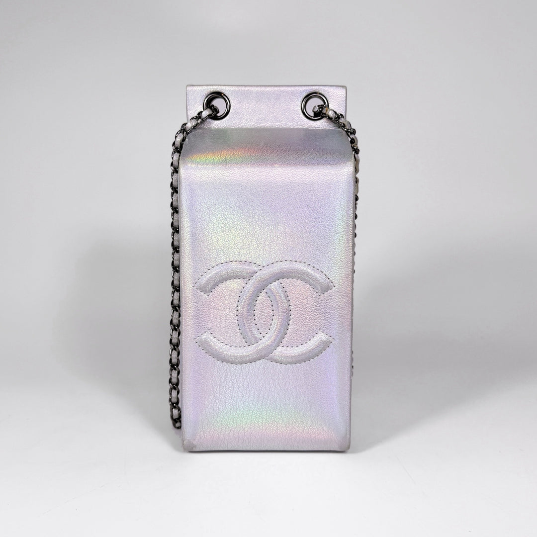 Chanel Iridescent Goatskin Lait De Coco Milk Carton Bag