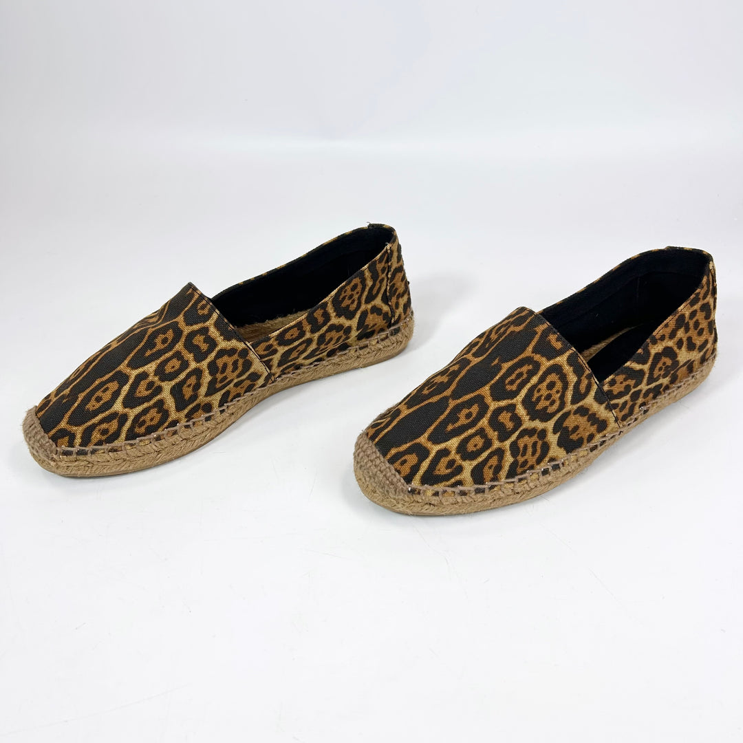 Saint Laurent Leopard Print Canvas Espadrille - Women’s 7.5