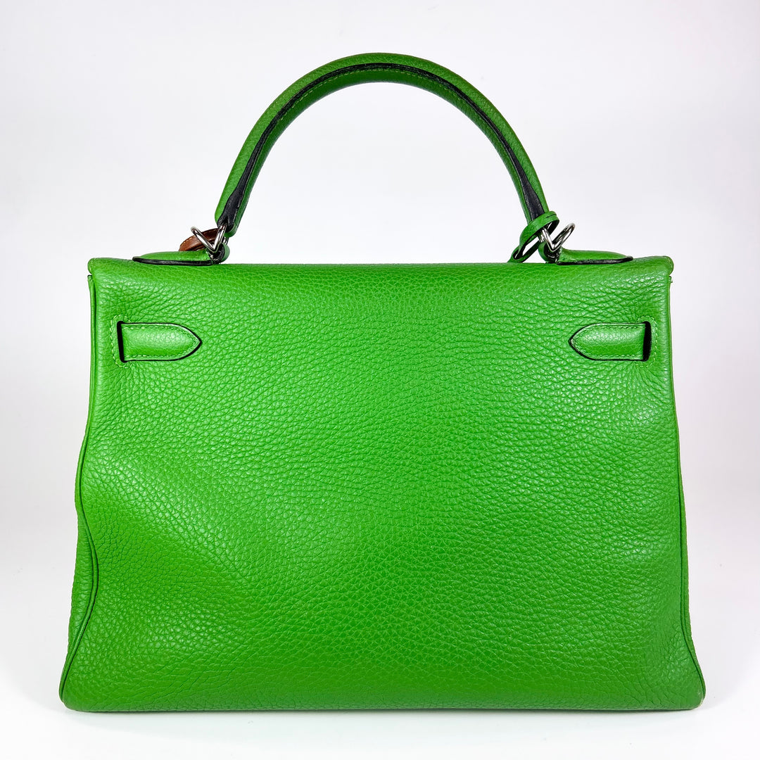 Hermès Kelly 32 Bamboo Clemence Palladium