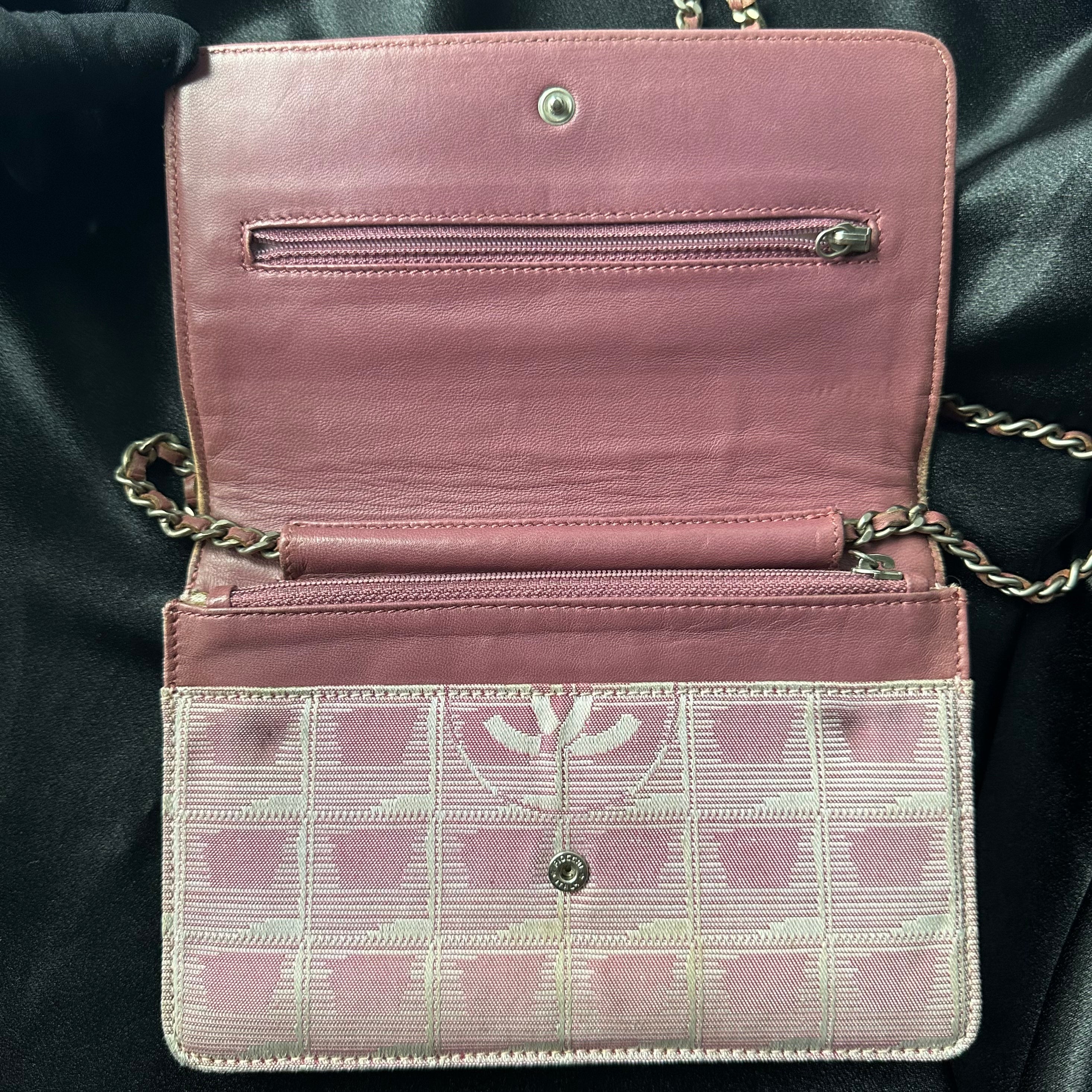 Chanel Pink Travel Line Wallet on Chain