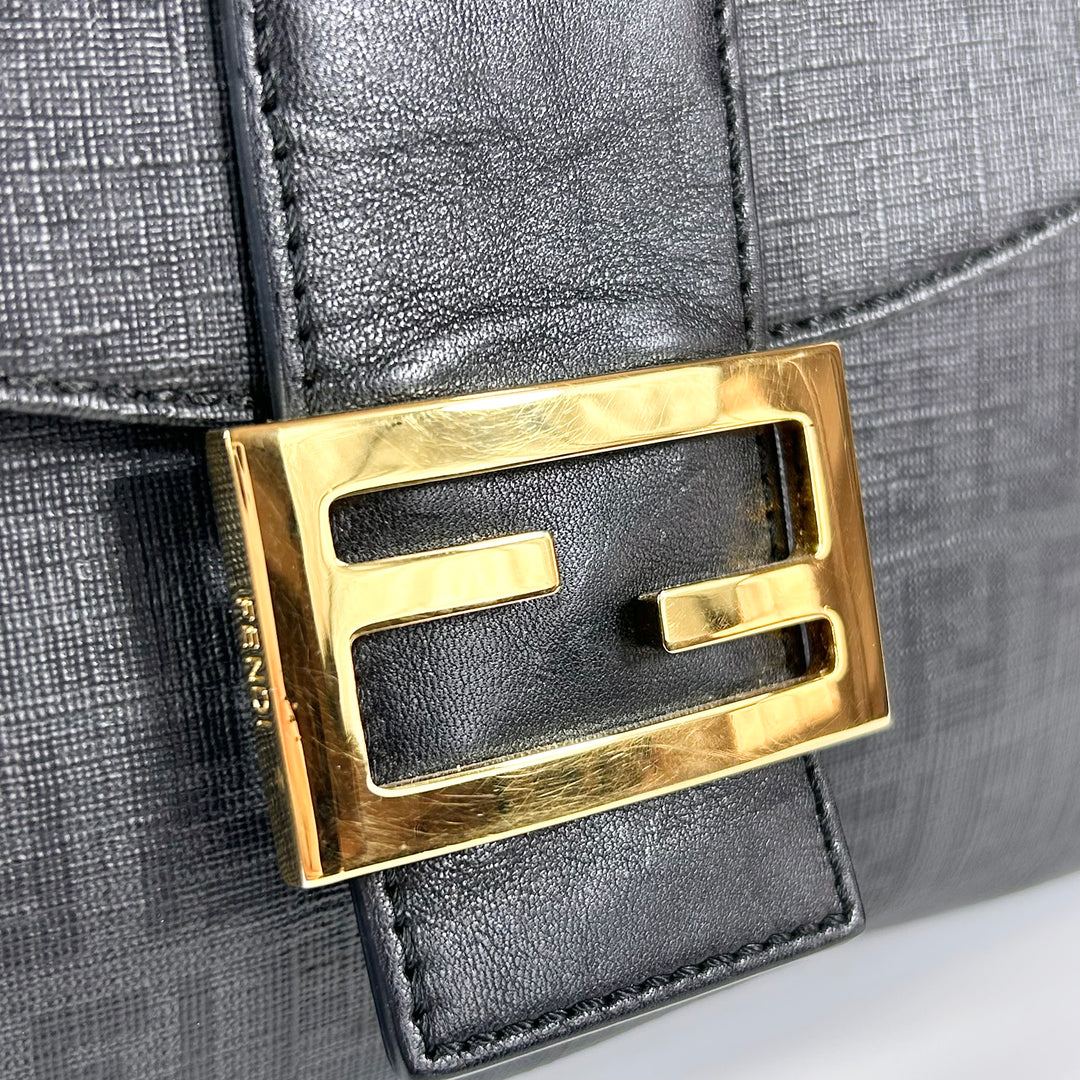 Fendi Zucchino Baguette Shoulder Bag