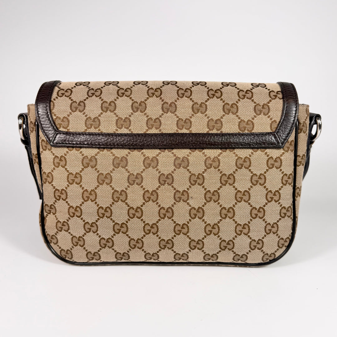 Gucci GG Supreme Canvas Flap Messenger Bag