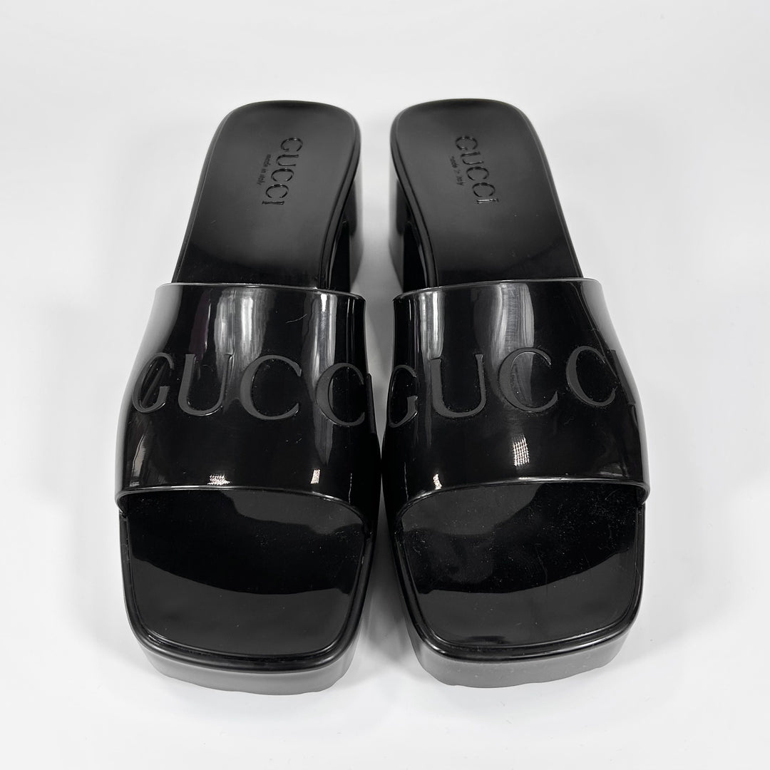 Gucci Rubber Block Heel Sandal - Women’s 8