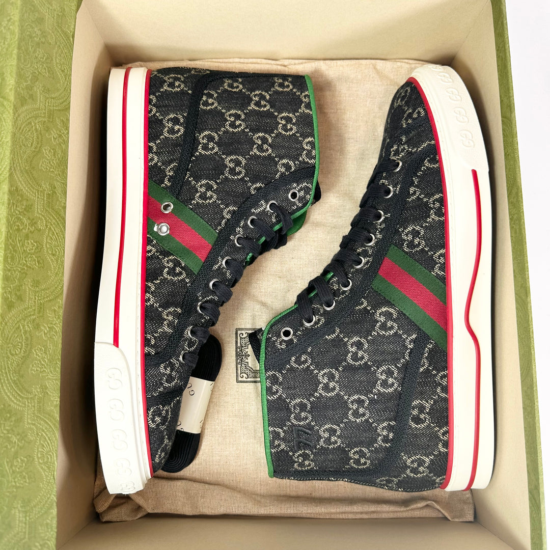 Gucci Denim 1977 Tennis High Top Sneaker - Men’s 10.5