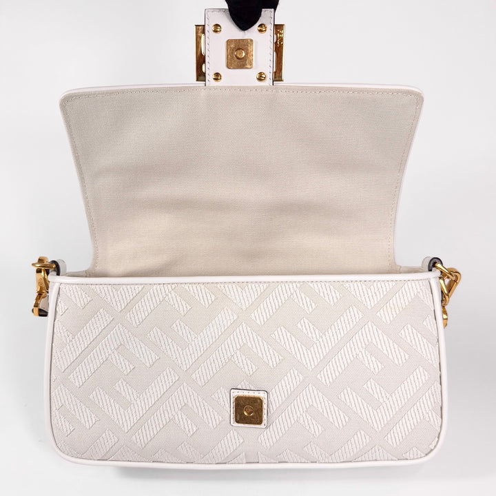 Fendi Embroidered FF Zucca Medium Baguette Bag