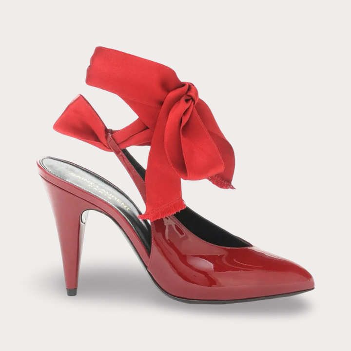 Saint Laurent Patent Venus Slingback Tie Up Heel - Women’s 8