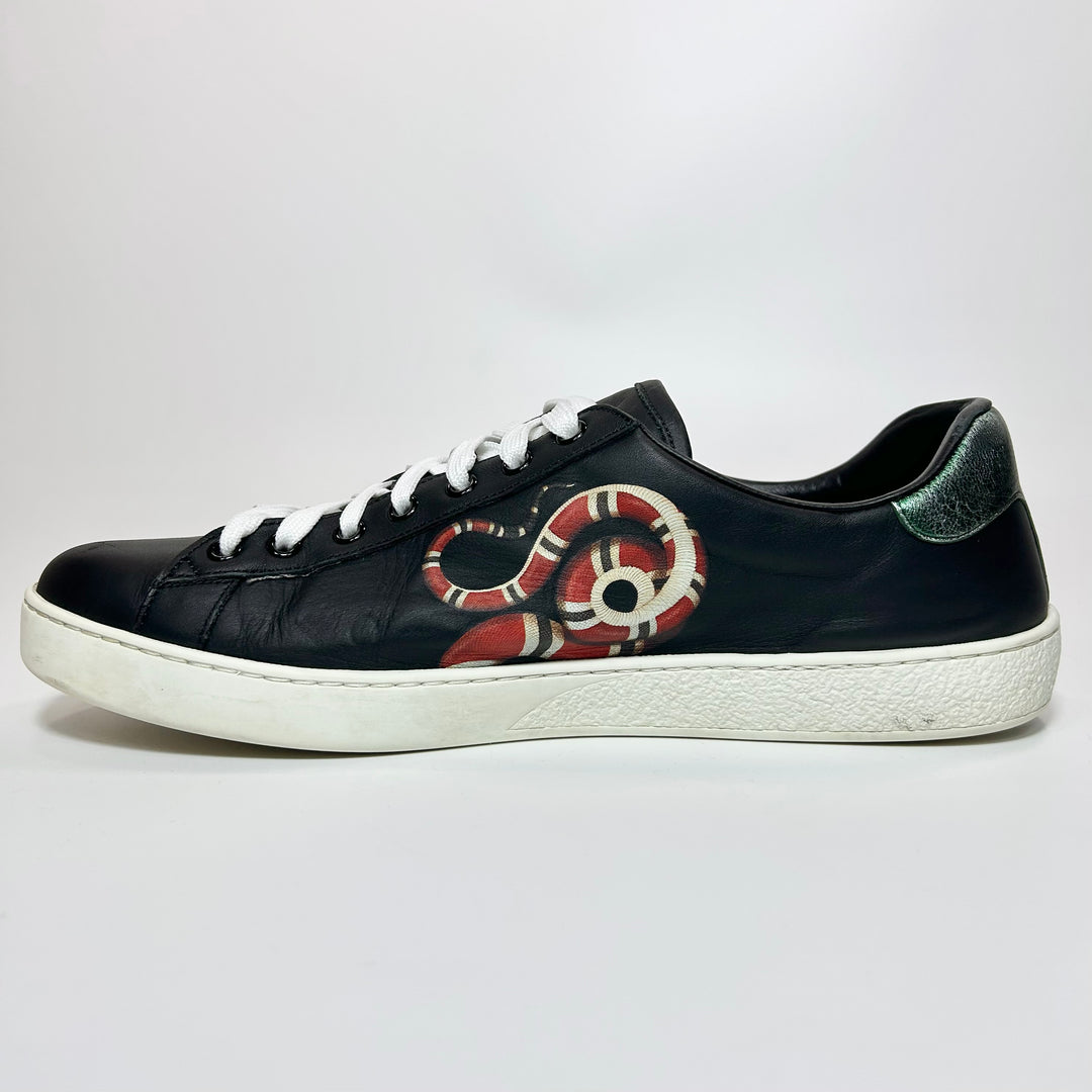 Gucci Snake Black Ace Sneaker - Men’s 10