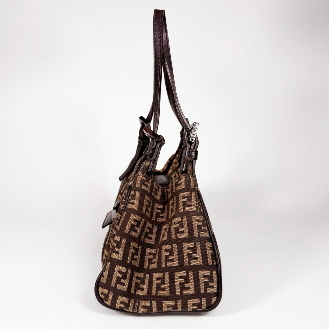 Fendi Zucchino Canvas Shoulder Bag