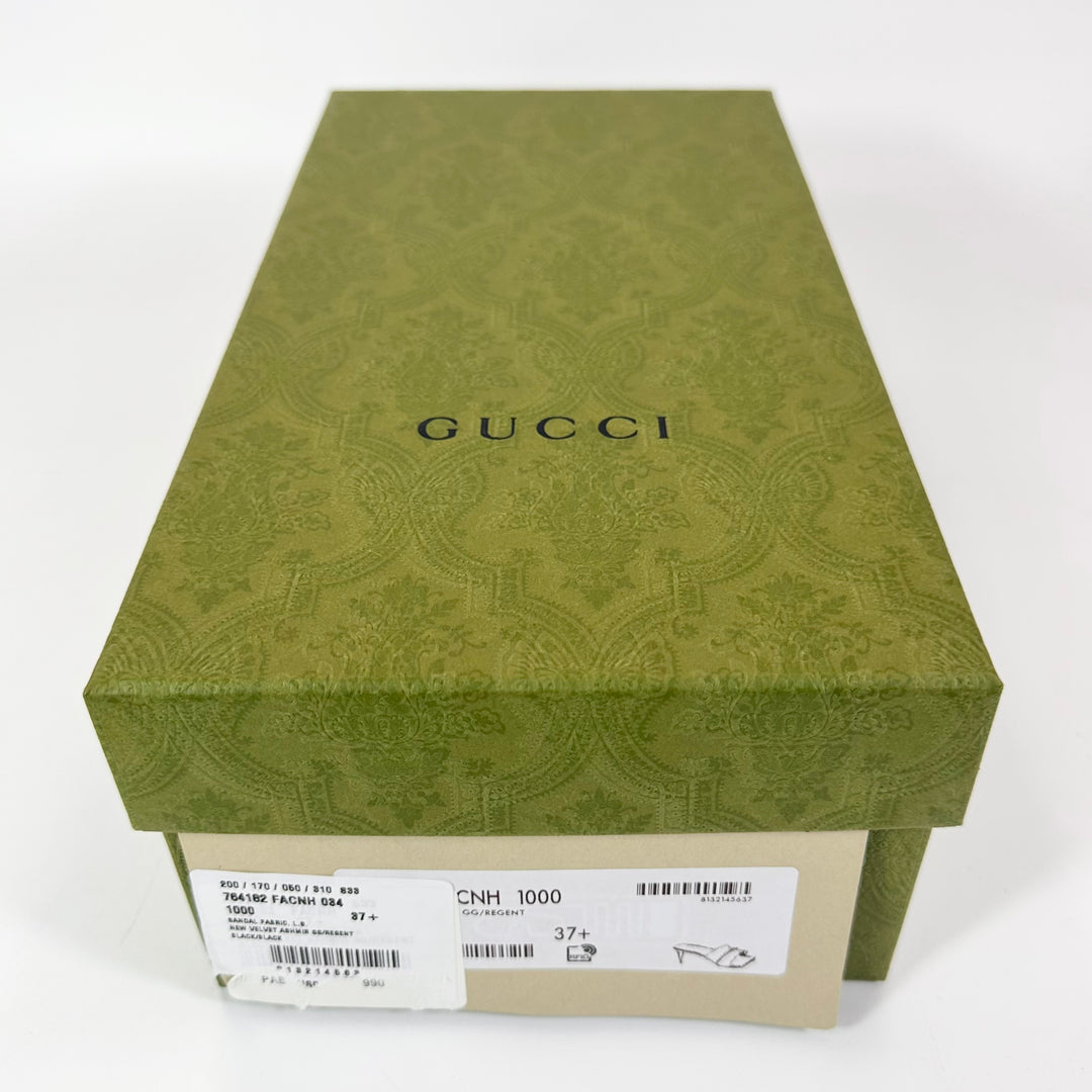 Gucci GG Jacquard Velvet Bow Mule 55mm - Women’s 7.5