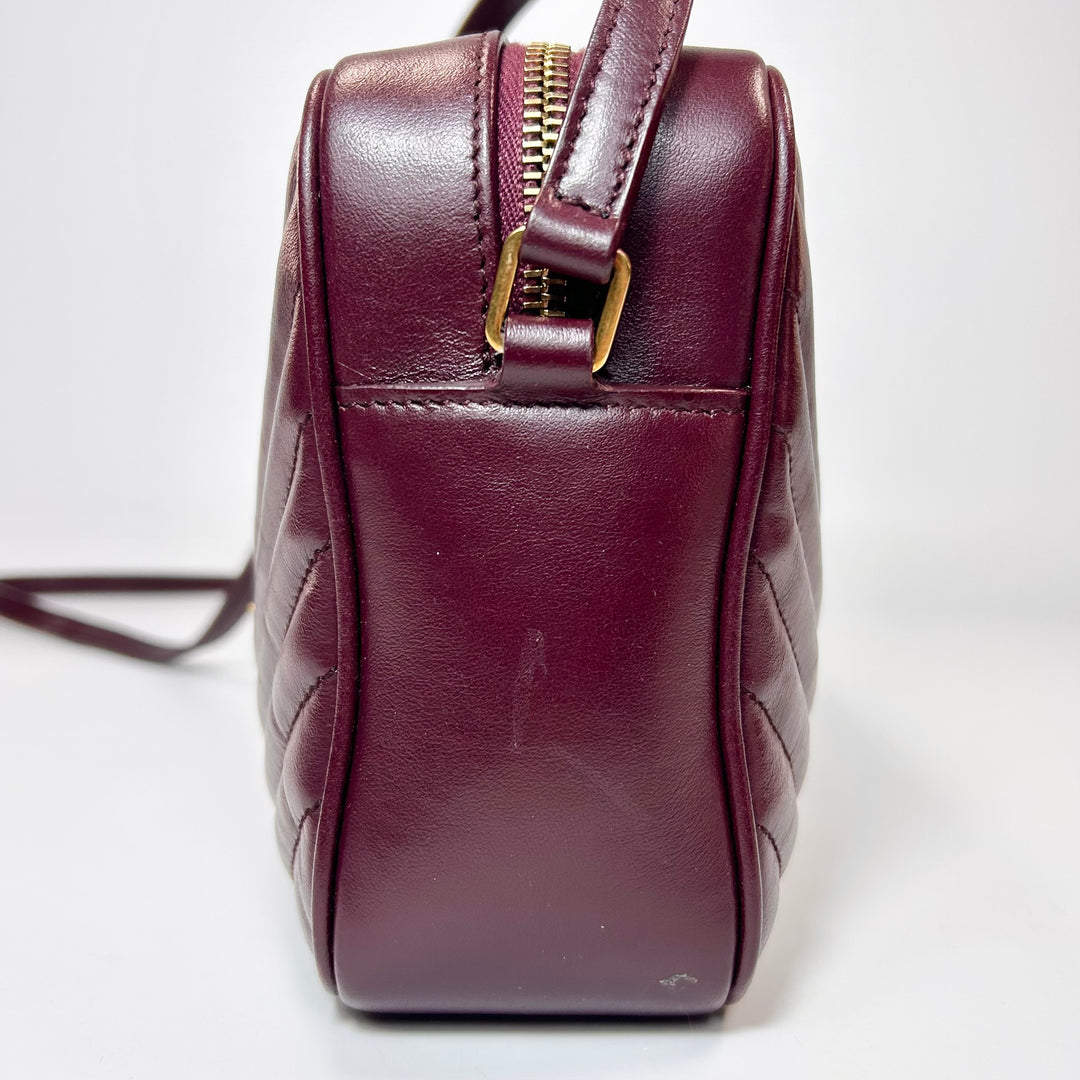 Saint Laurent Medium Lou Camera Bag Burgundy