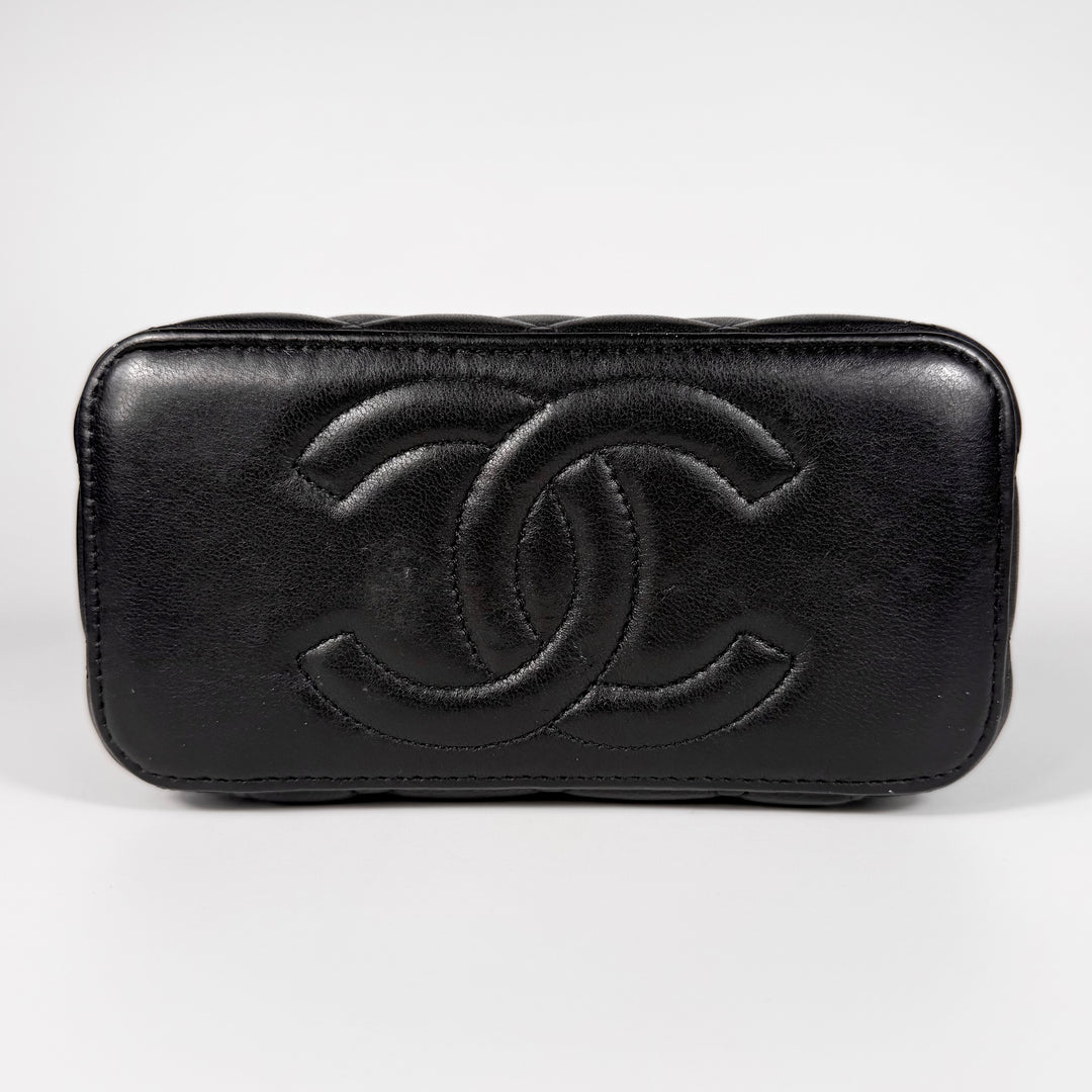 Chanel Quilted Lambskin Top Handle Vanity Case On Chain