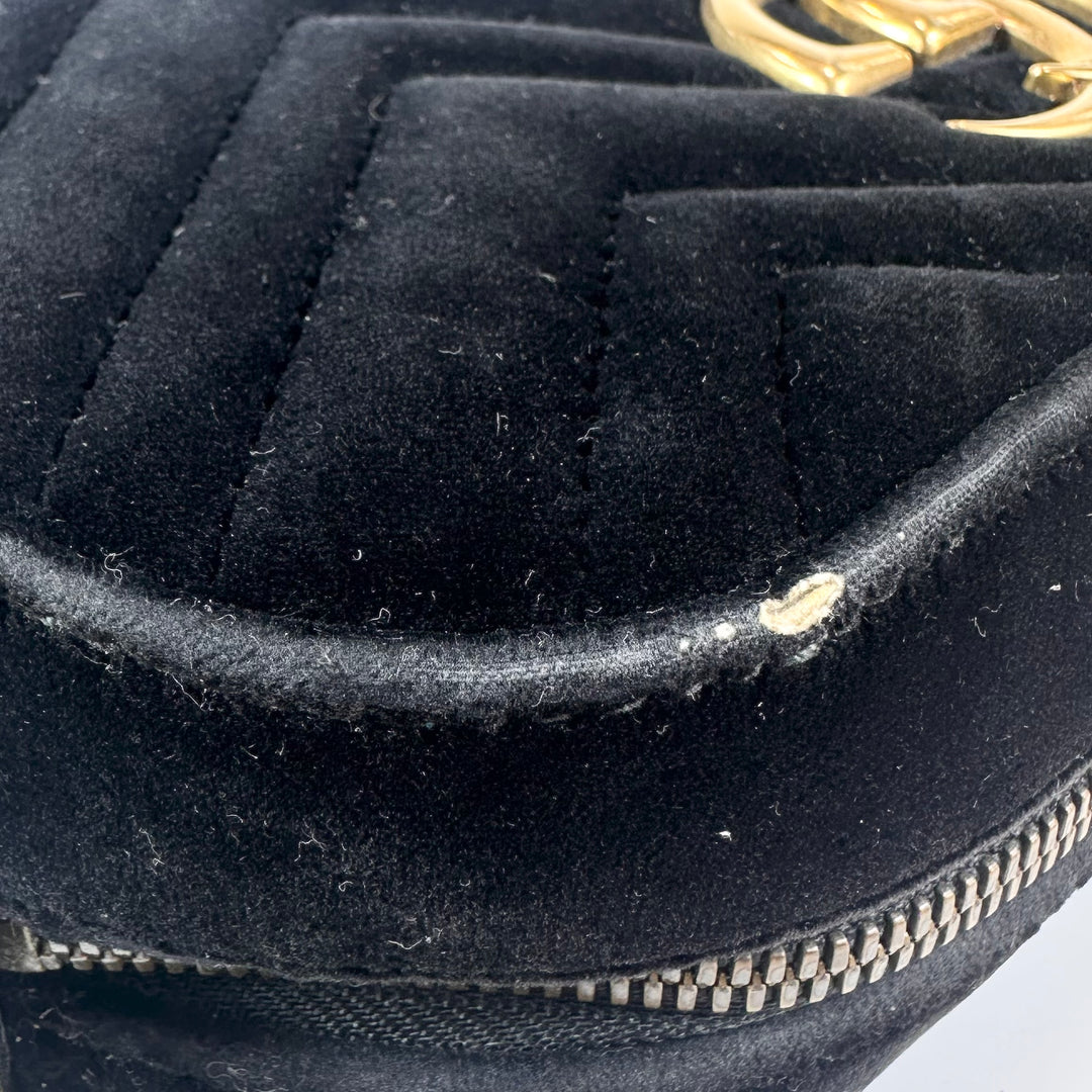 Gucci GG Marmont Velvet Matelasse Small Camera Bag