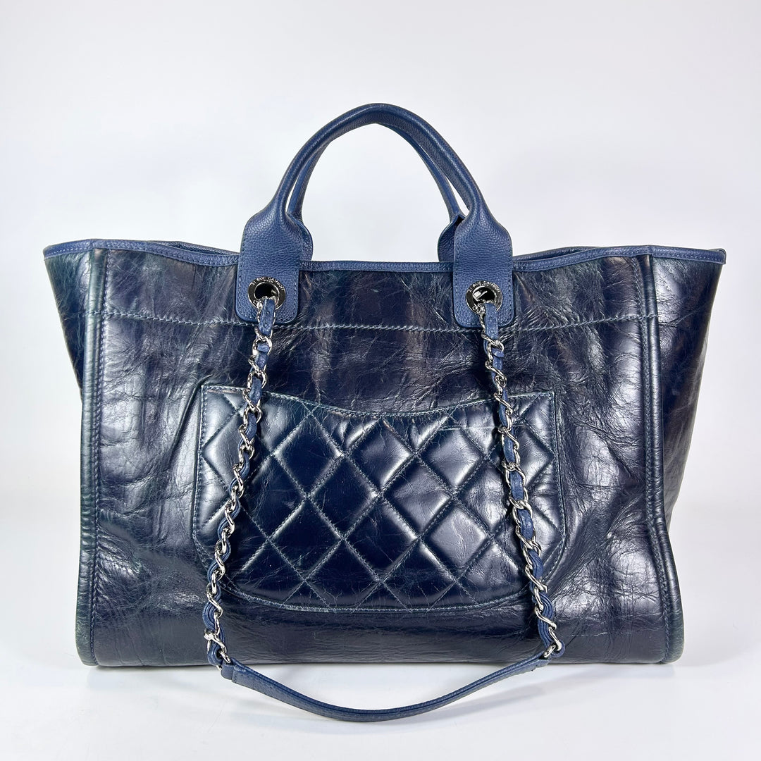 Chanel Glazed Calfskin Large Deauville Tote Bag