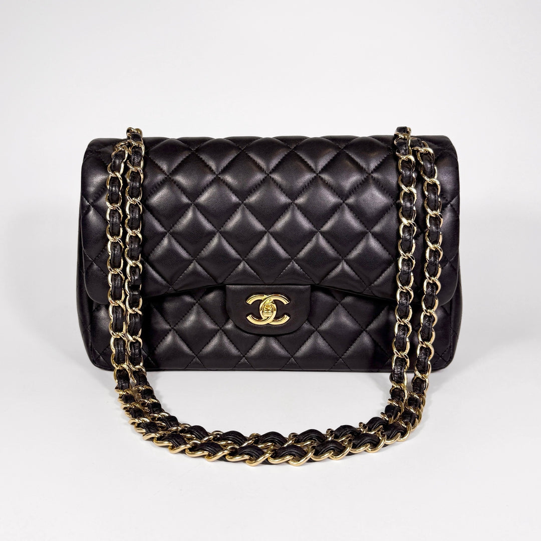 Chanel Quilted Lambskin Jumbo Double Flap Bag