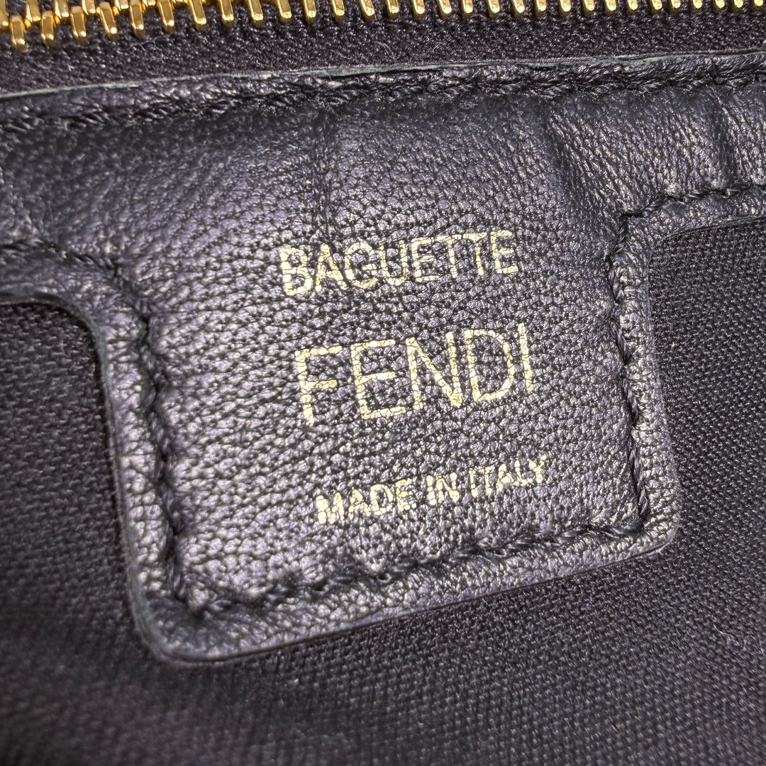 Fendi Nappa FF 1974 Embossed Baguette Bag