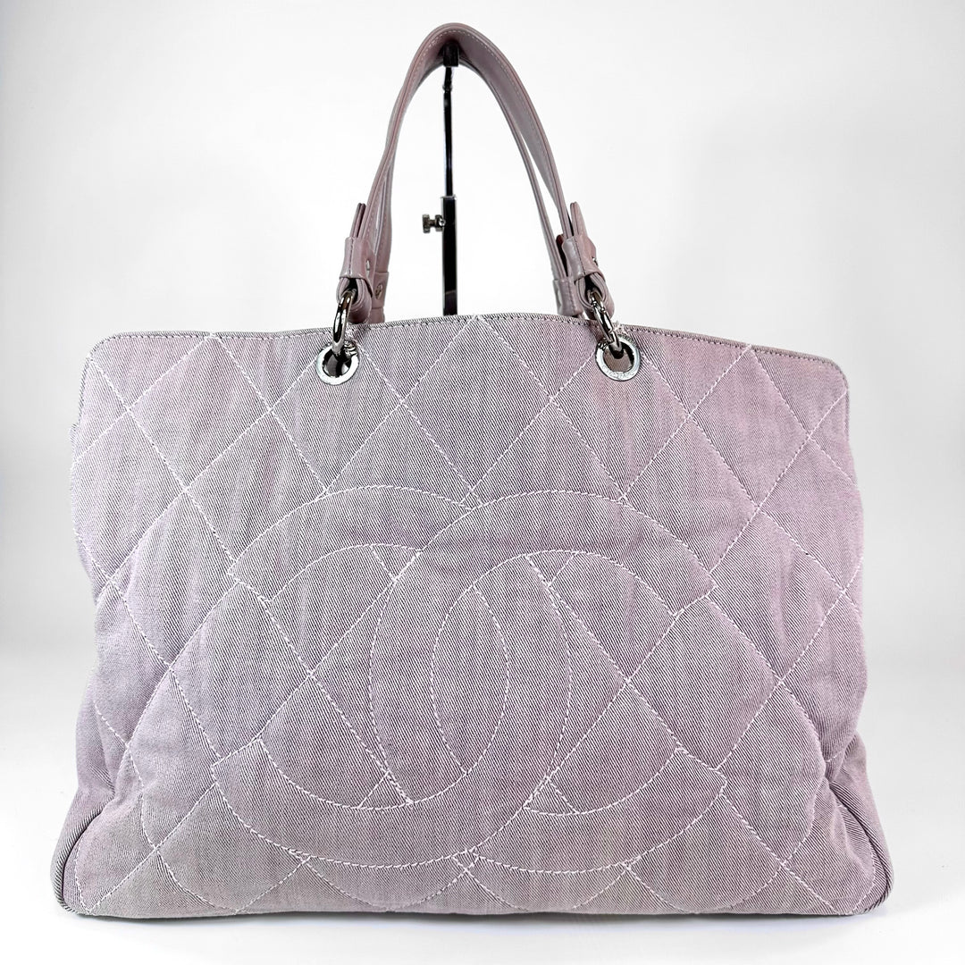 Chanel CC Denim Large Tote Light Purple