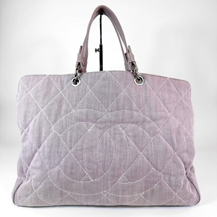 Chanel CC Denim Large Tote Light Purple