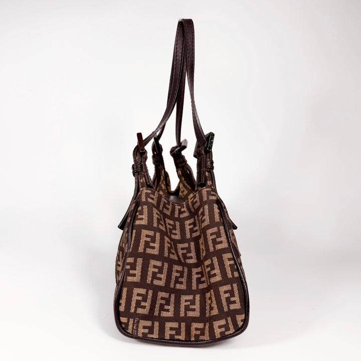 Fendi Zucchino Canvas Shoulder Bag