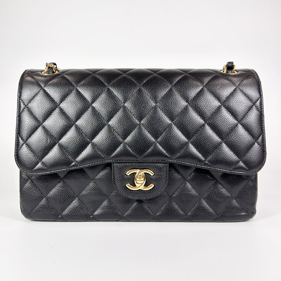 Chanel Jumbo Caviar Double Flap Bag Black
