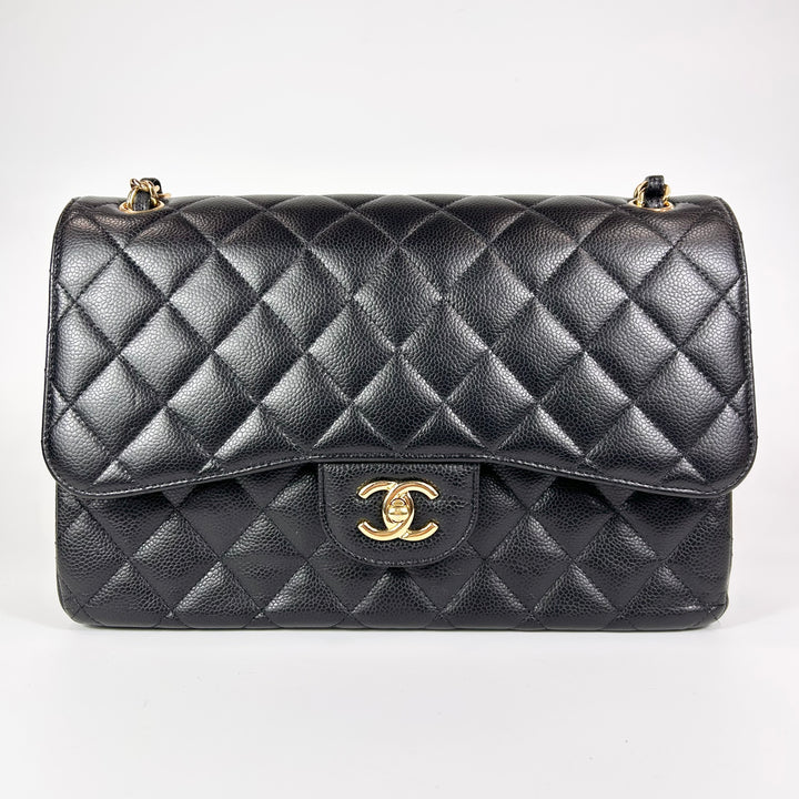 Chanel Jumbo Caviar Double Flap Bag Black