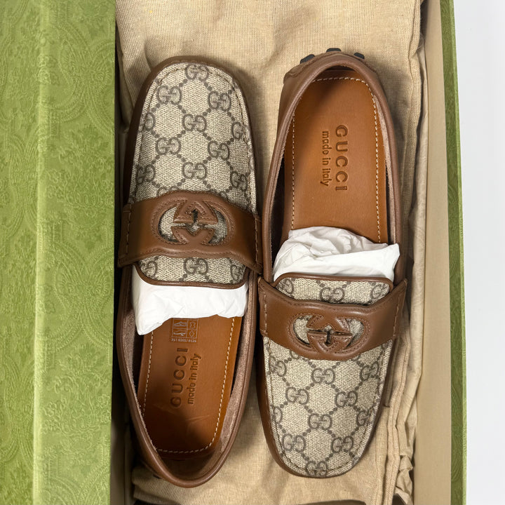 Gucci GG Supreme Leather Driver Loafer - Men’s 8