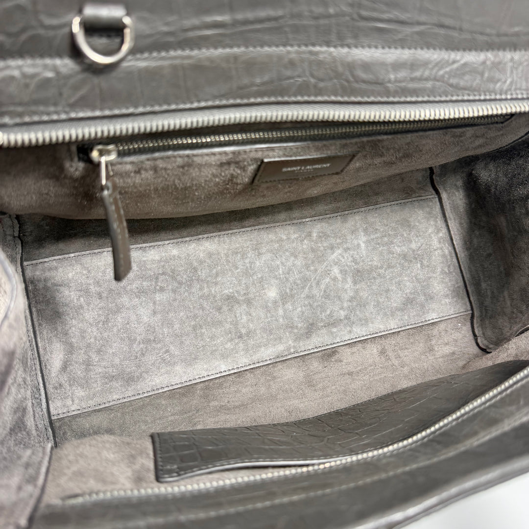 Saint Laurent Crocodile Embossed Cabas Rive Gauche Bag