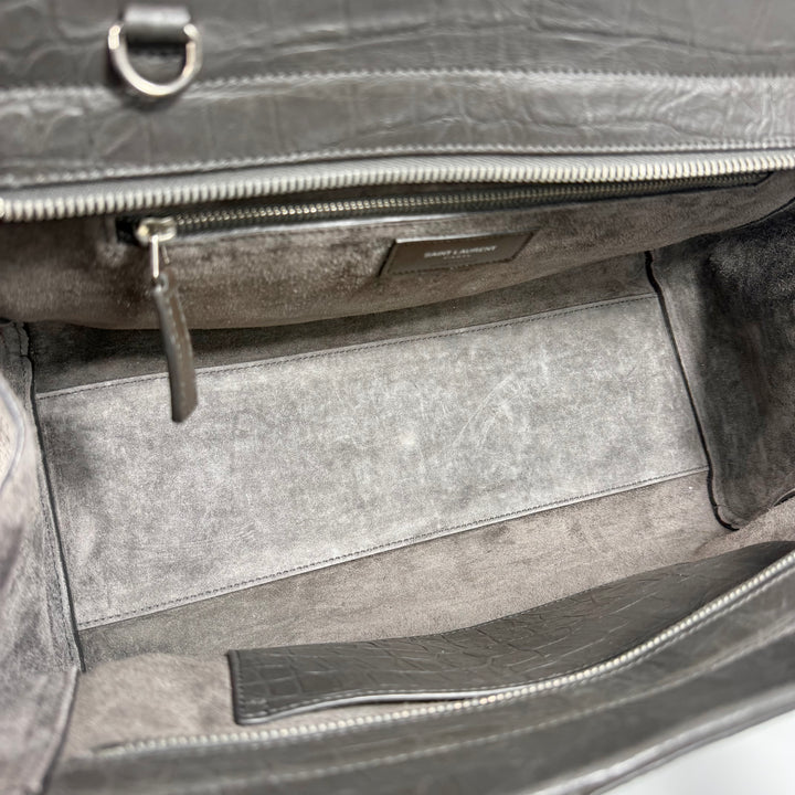 Saint Laurent Crocodile Embossed Cabas Rive Gauche Bag