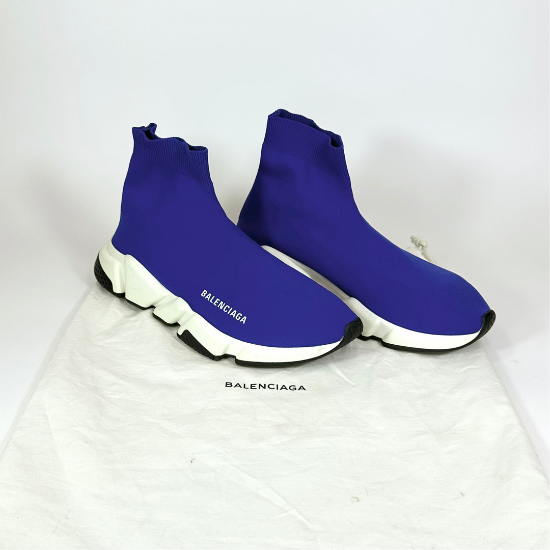 Balenciaga speed knit womens blue sales