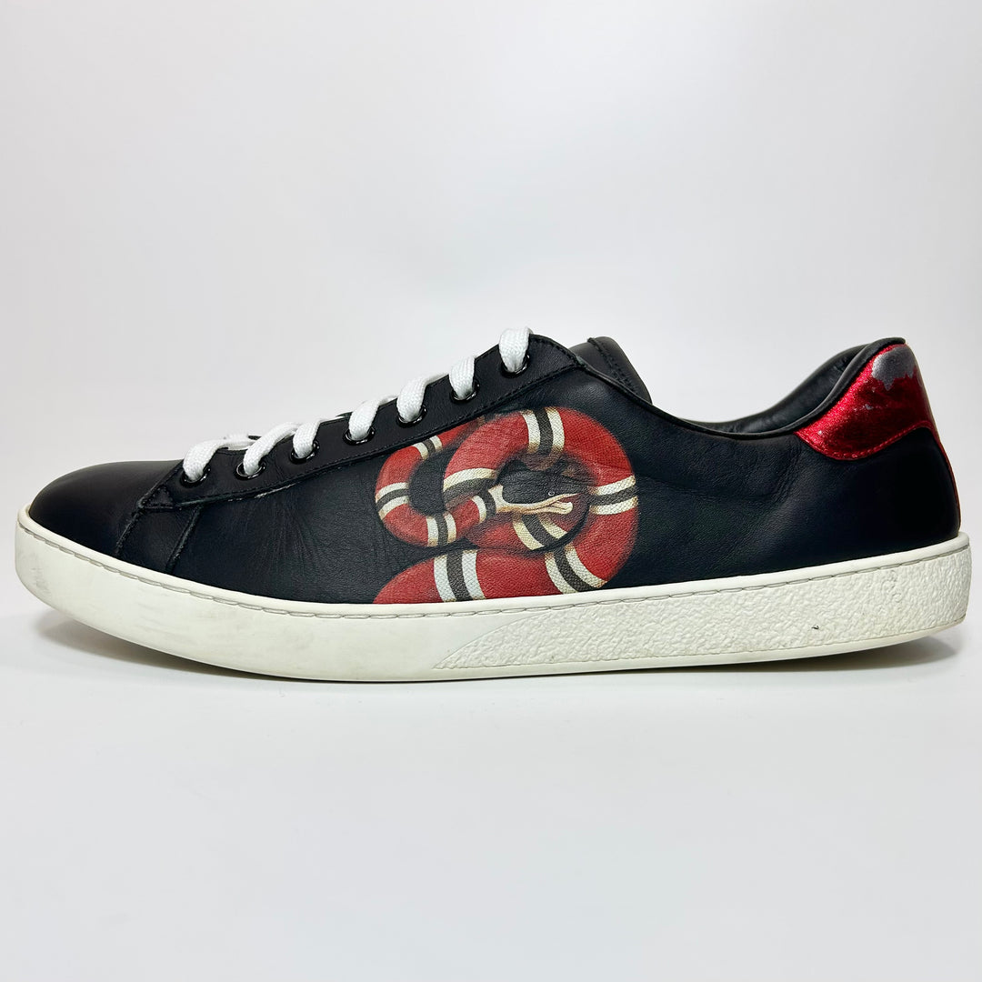 Gucci Snake Black Ace Sneaker - Men’s 10