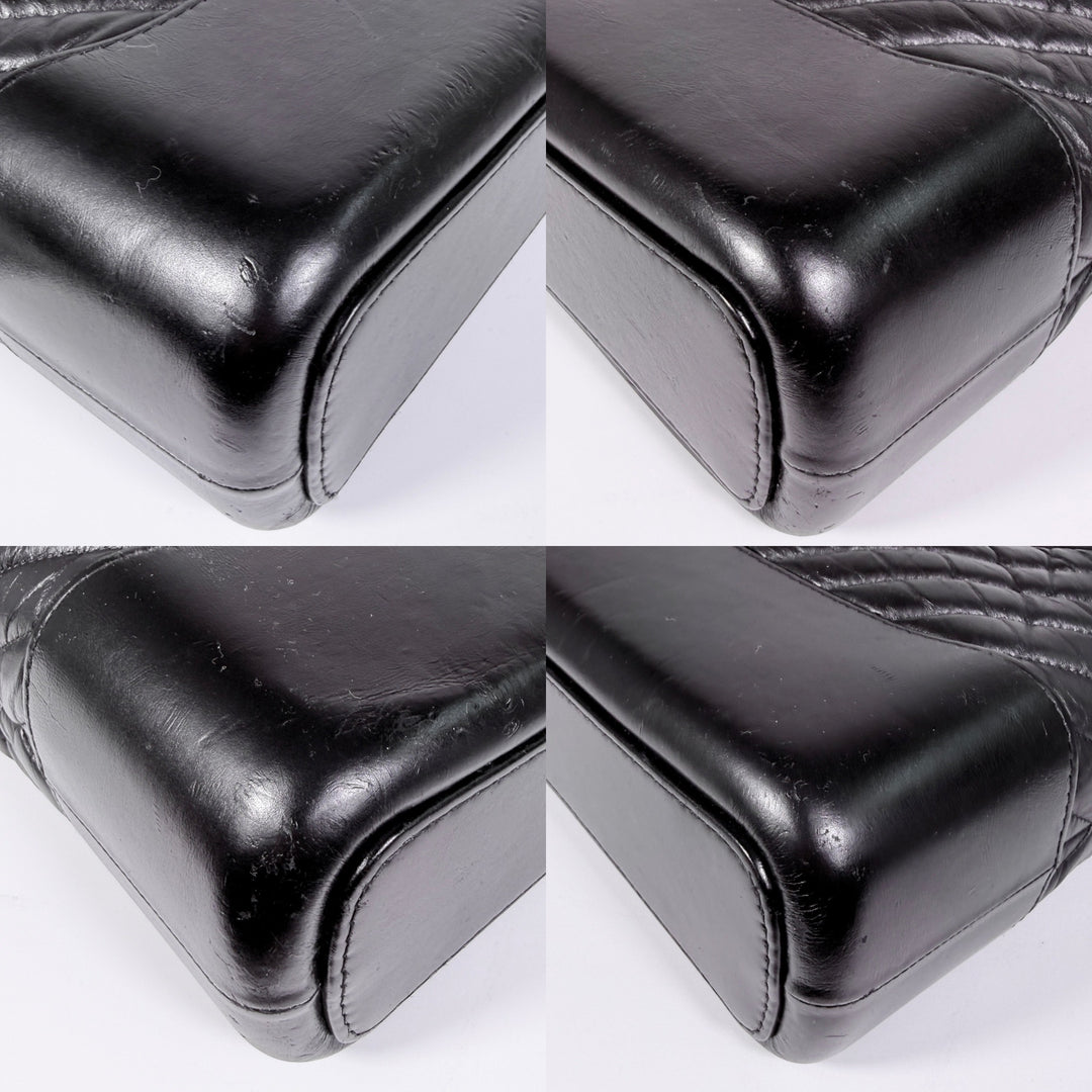 Chanel Chevron Aged Calfskin So Black Medium Gabrielle Bag