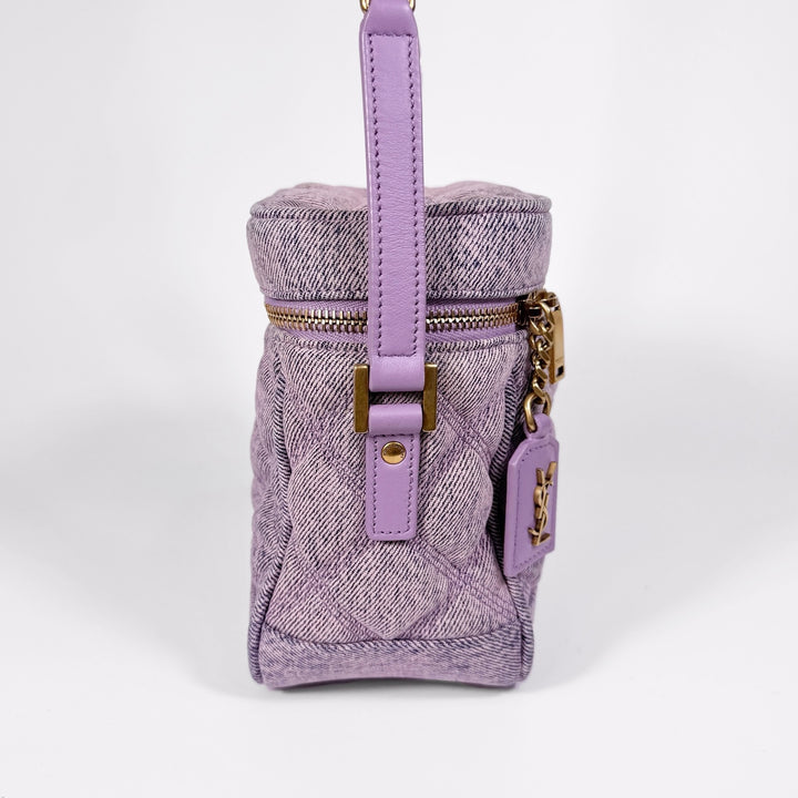 Saint Laurent Quilted Denim 80’s Vanity Bag