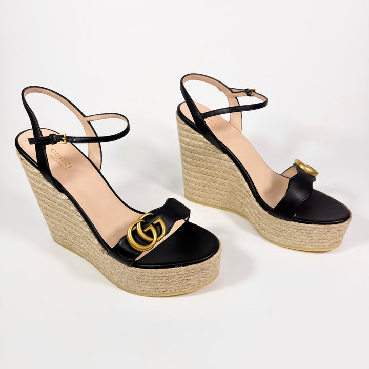 Gucci GG Marmont Espadrille Wedge Sandal - Women’s 11.5