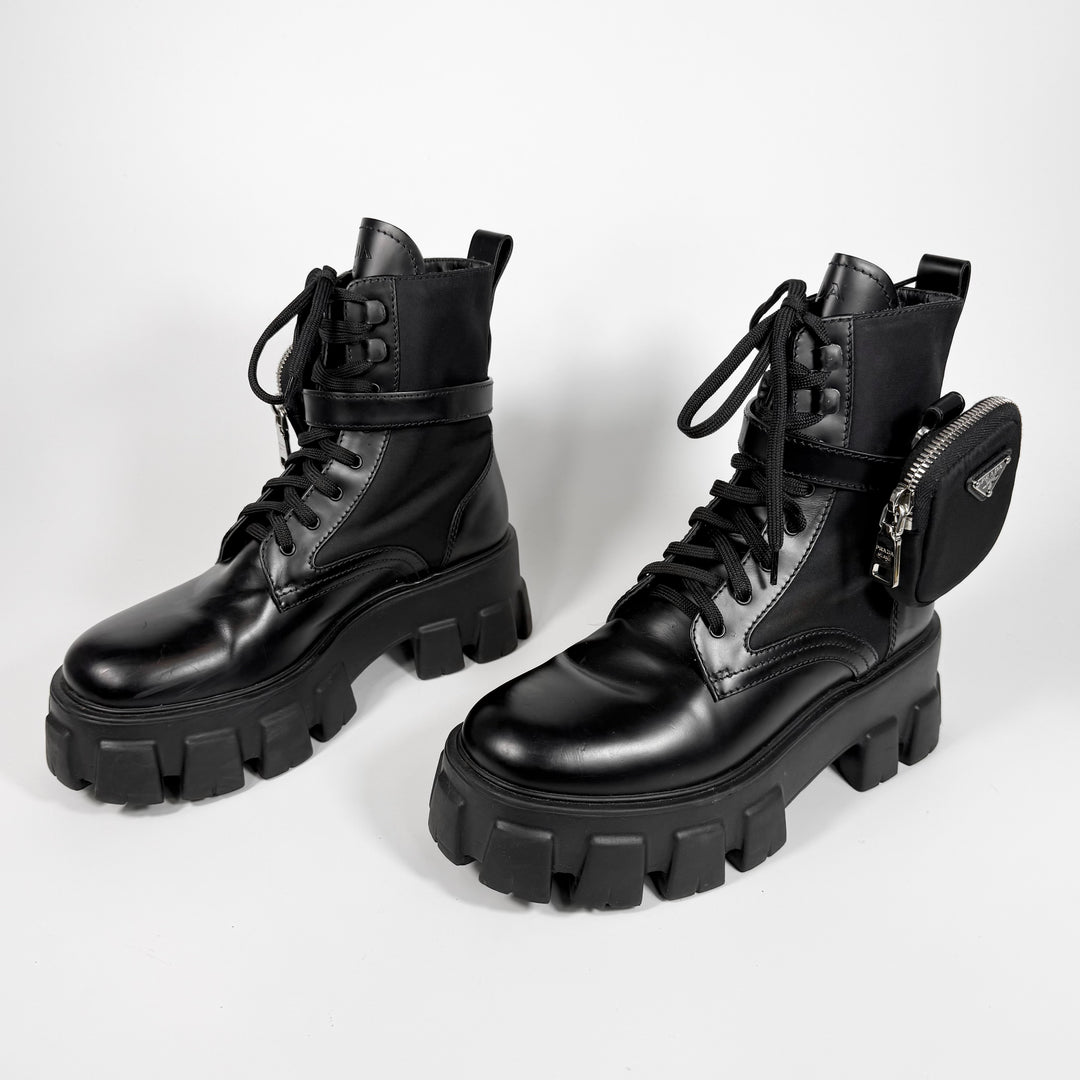 Prada Leather Monolith Combat Boot - Women’s 7.5