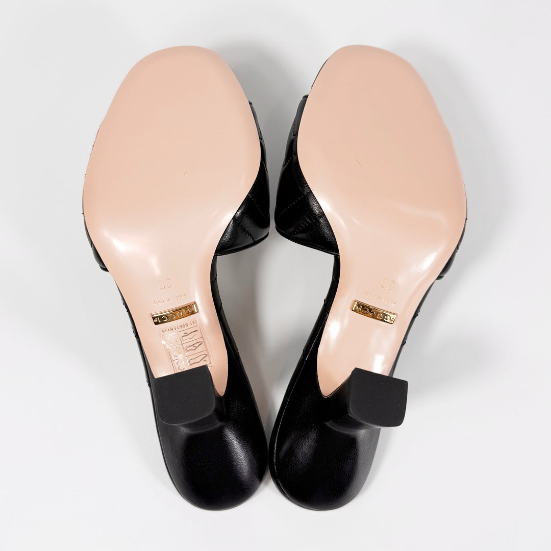Gucci GG Marmont Nappa Matelasse Mule Heel - Women’s 6