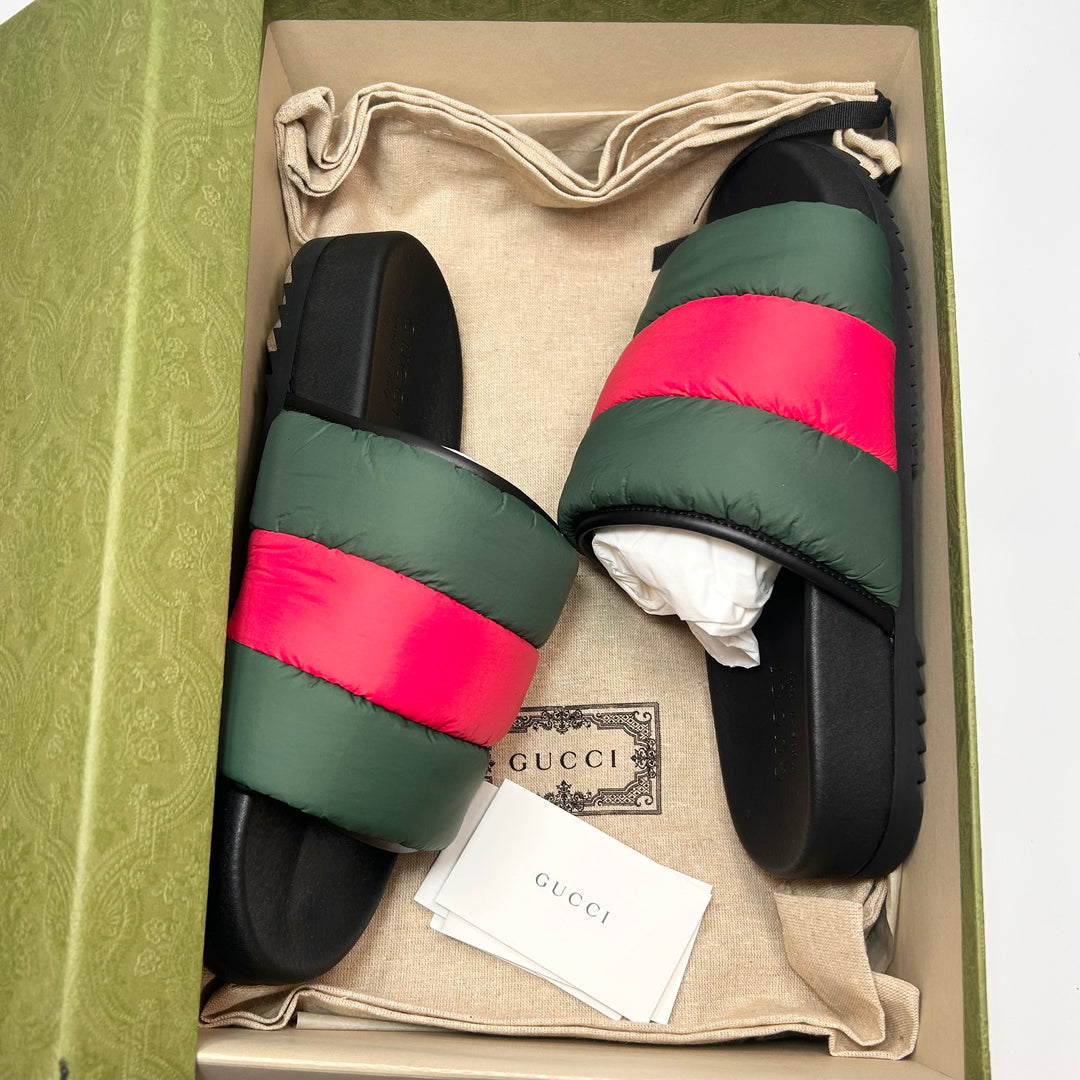 Gucci Padded Nylon Web Slide Sandal  - Women’s 5
