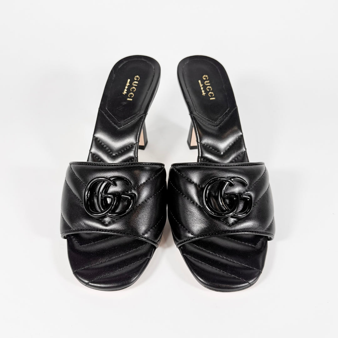 Gucci GG Marmont Nappa Matelasse Mule Heel - Women’s 6