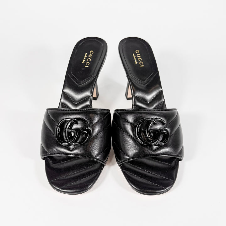 Gucci GG Marmont Nappa Matelasse Mule Heel - Women’s 6