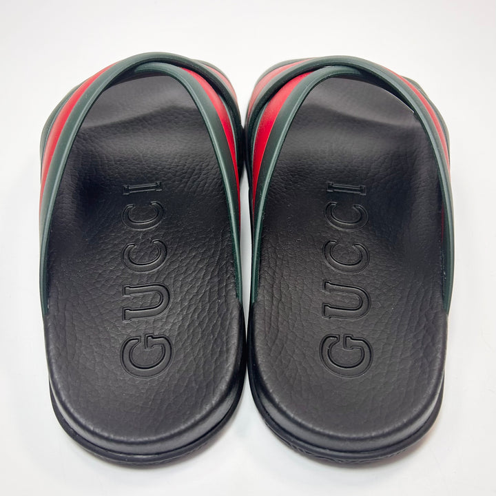 Gucci Rubber Web Criss Cross Slide Sandal - Women’s 9