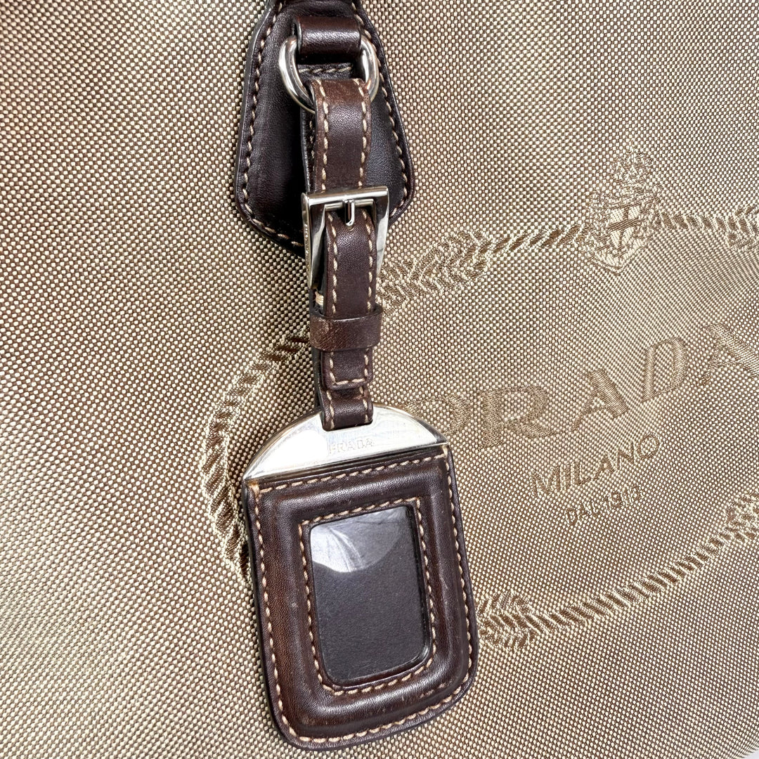 Prada Jacquard Logo Canvas Tote