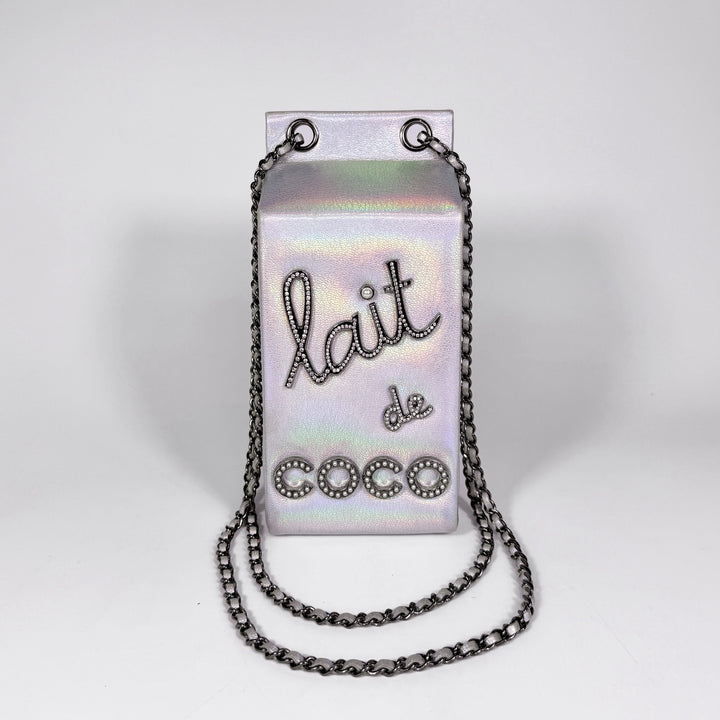 Chanel Iridescent Goatskin Lait De Coco Milk Carton Bag