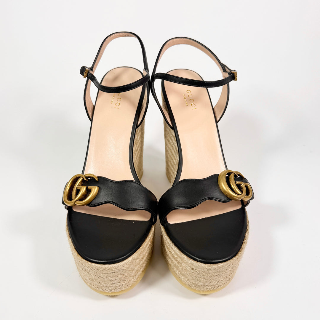 Gucci GG Marmont Espadrille Wedge Sandal - Women’s 11.5