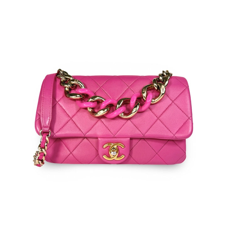 Chanel Quilted Lambskin Elegant Chain Flap Bag