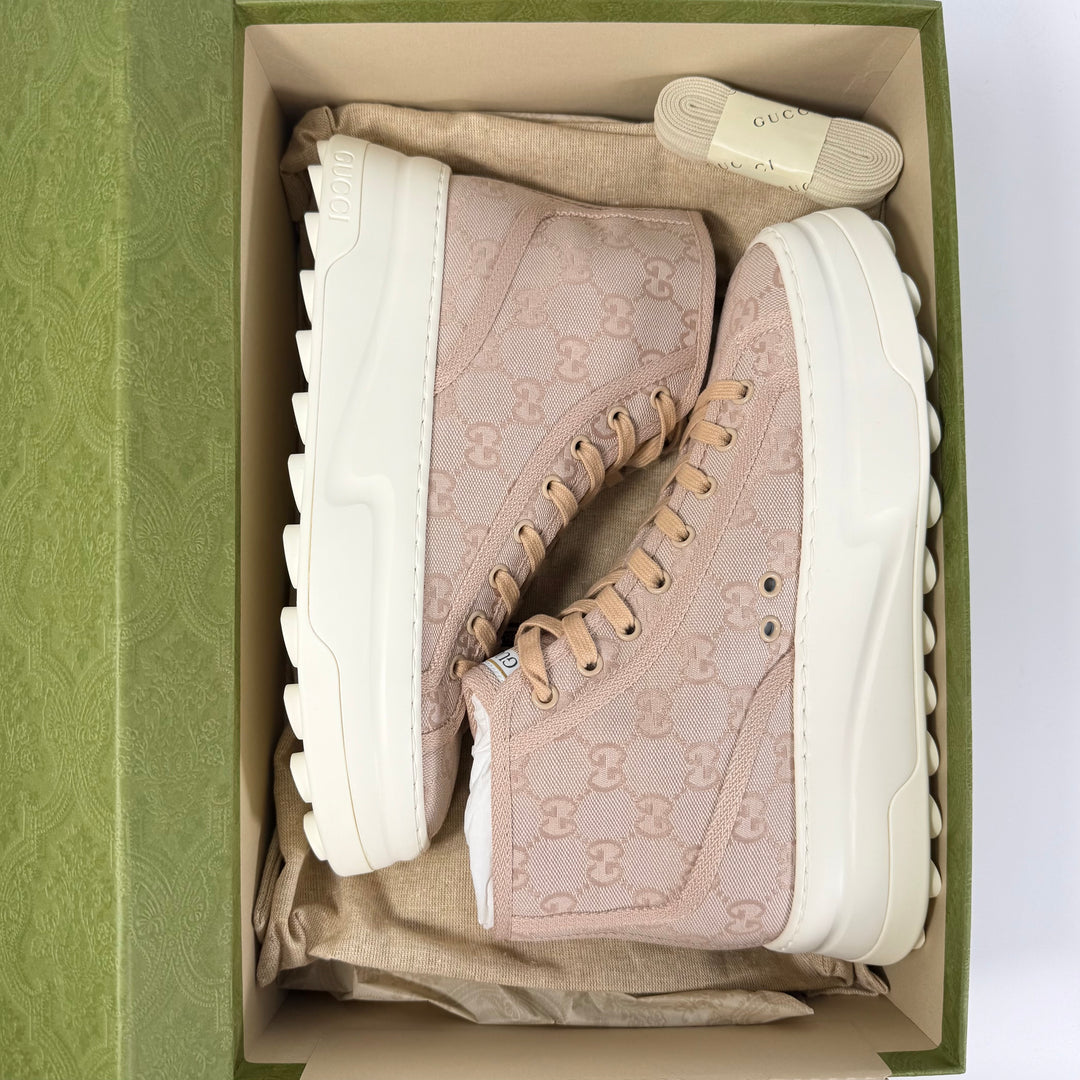 Gucci Canvas GG Supreme High Top Sneaker - Women’s 7.5