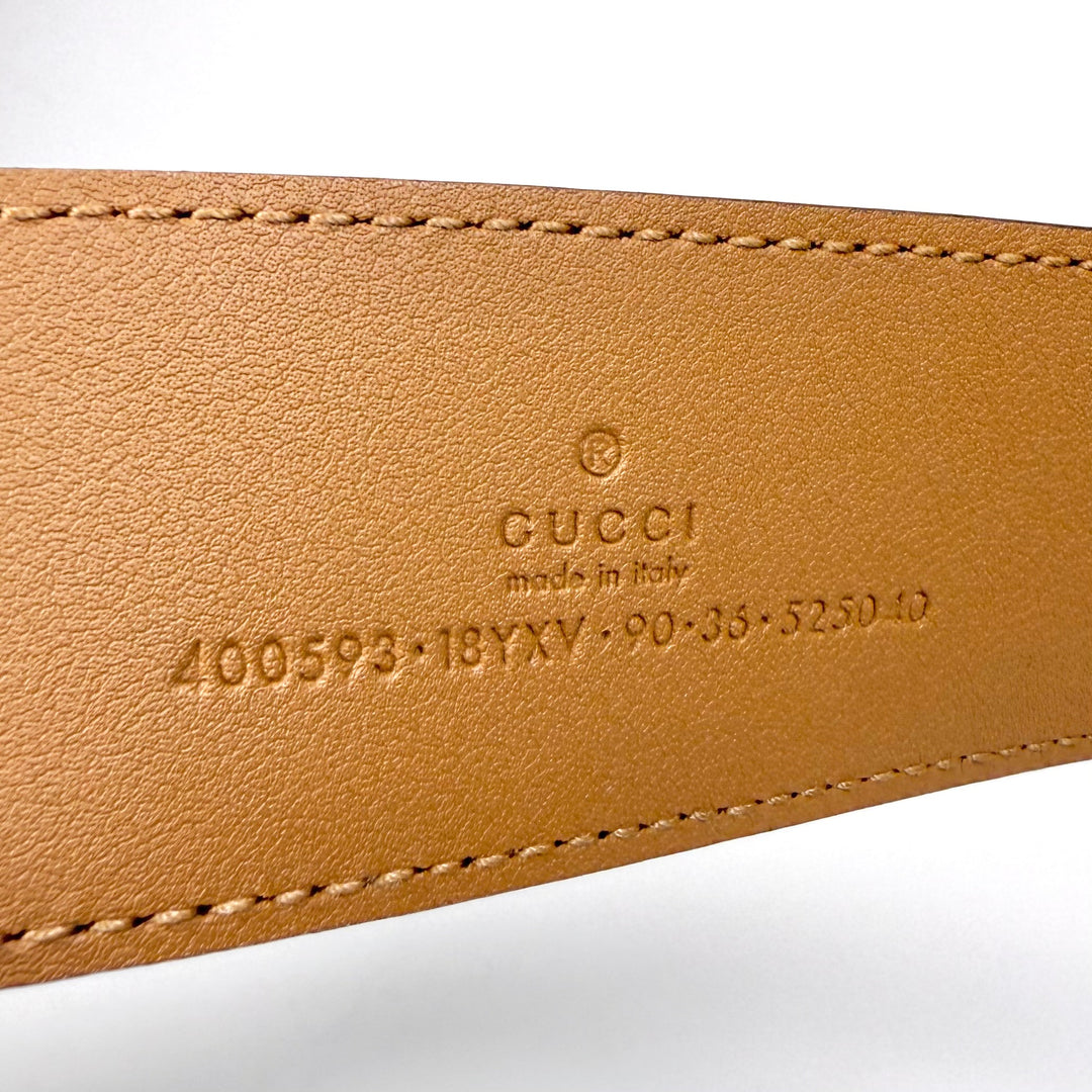 Gucci Enamel GG Marmont Monochrome Leather Belt 90 36