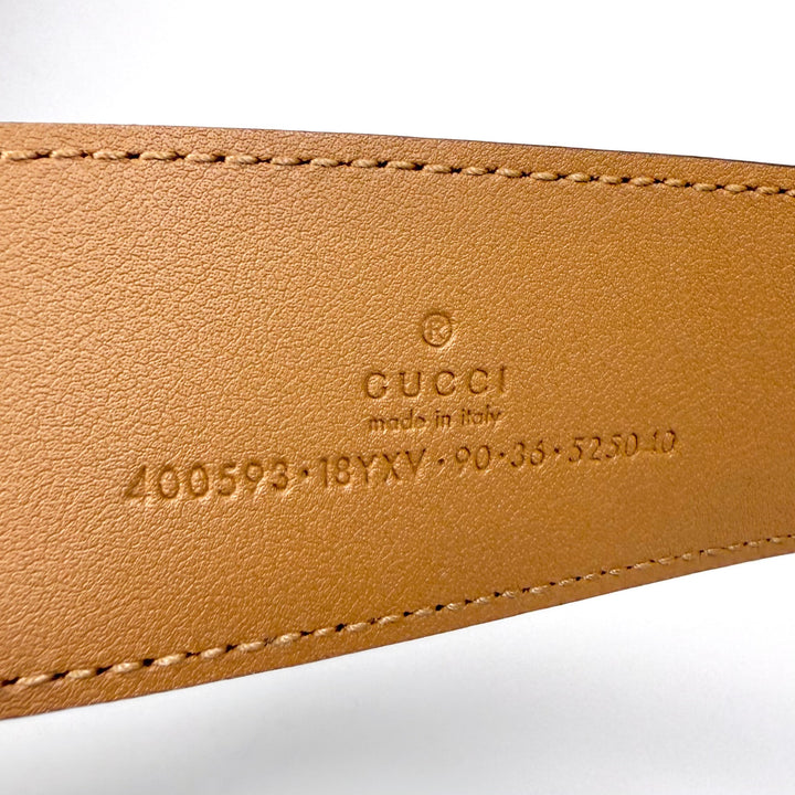 Gucci Enamel GG Marmont Monochrome Leather Belt 90 36