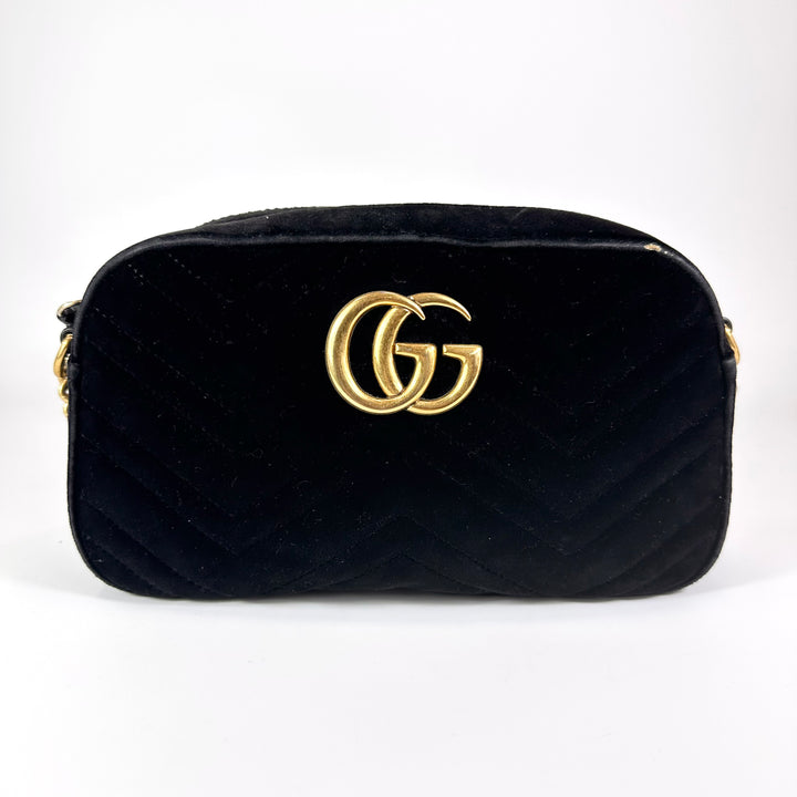 Gucci GG Marmont Velvet Matelasse Small Camera Bag